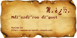 Mészáros Ágost névjegykártya