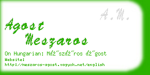 agost meszaros business card